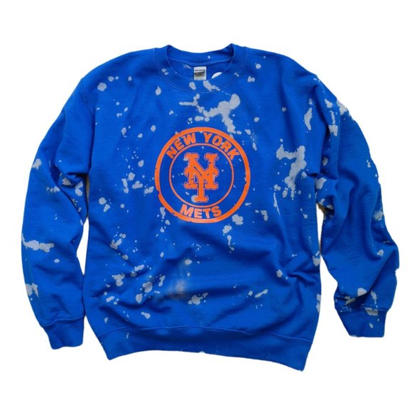 New York Mets Bleached Crewneck Sweatshirt - Picture 2 of 6